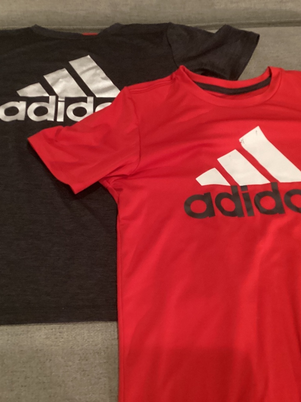 Two Adidas Shirts Size 10/12 boys